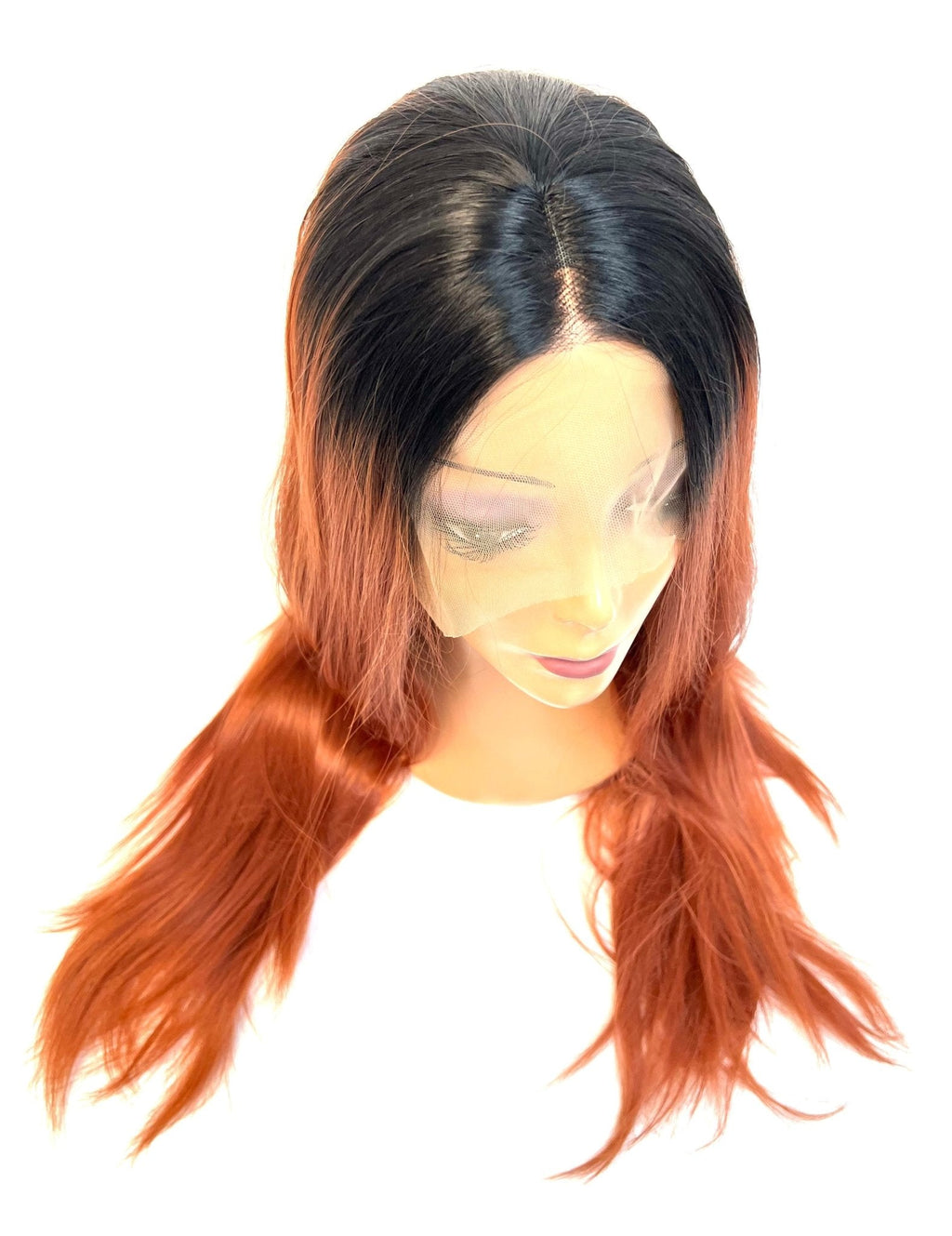 VIP Extensions Off Black to Dark Auburn Wavy Synthetic Lace Front Wig, 24", Color 1B/33 (17)
