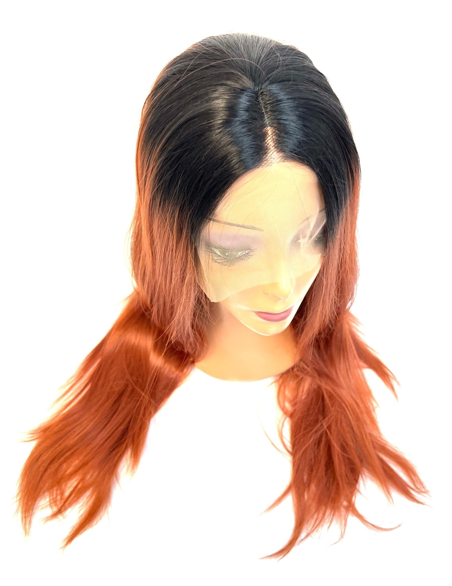 VIP Extensions Off Black to Dark Auburn Wavy Synthetic Lace Front Wig, 24", Color 1B/33 (17)