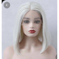 VIP Extensions Platinum White Straight Bob Synthetic Lace Front Wig, Style 3