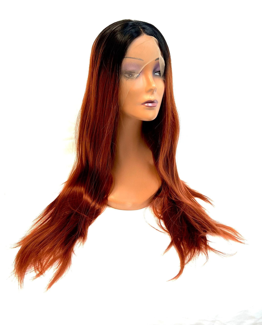 VIP Extensions Off Black to Dark Auburn Wavy Synthetic Lace Front Wig, 24", Color 1B/33 (17)