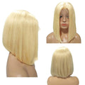 VIP Extensions Bleach Blonde Straight Bob Synthetic Lace Front Wig, 10", Style 7