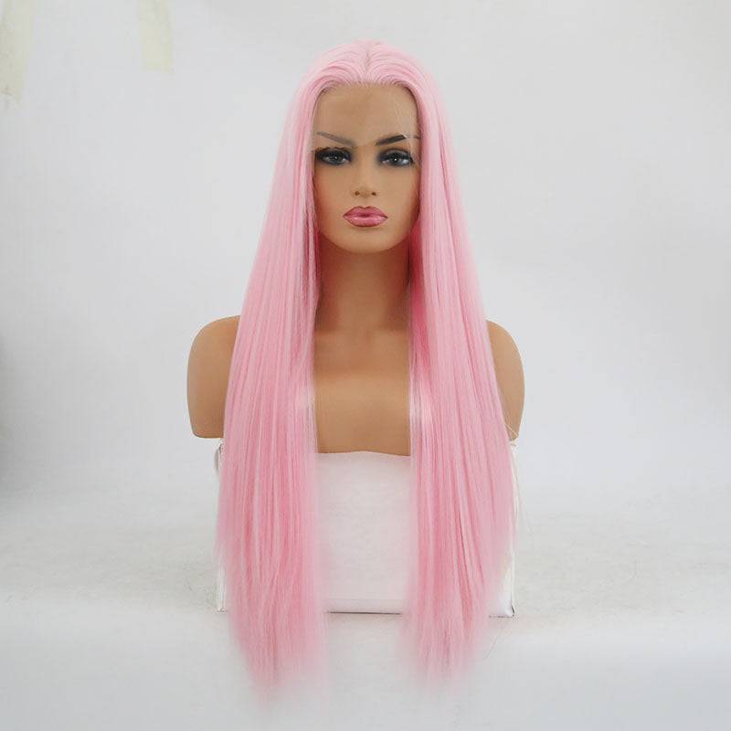 VIP Extensions Light Pink Straight Synthetic Lace Front Wig, 24", Color 2317 (95)