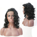 VIP Extensions Off Black Loose Curl Bob Synthetic Lace Front Wig, 18", Color 1B (50)