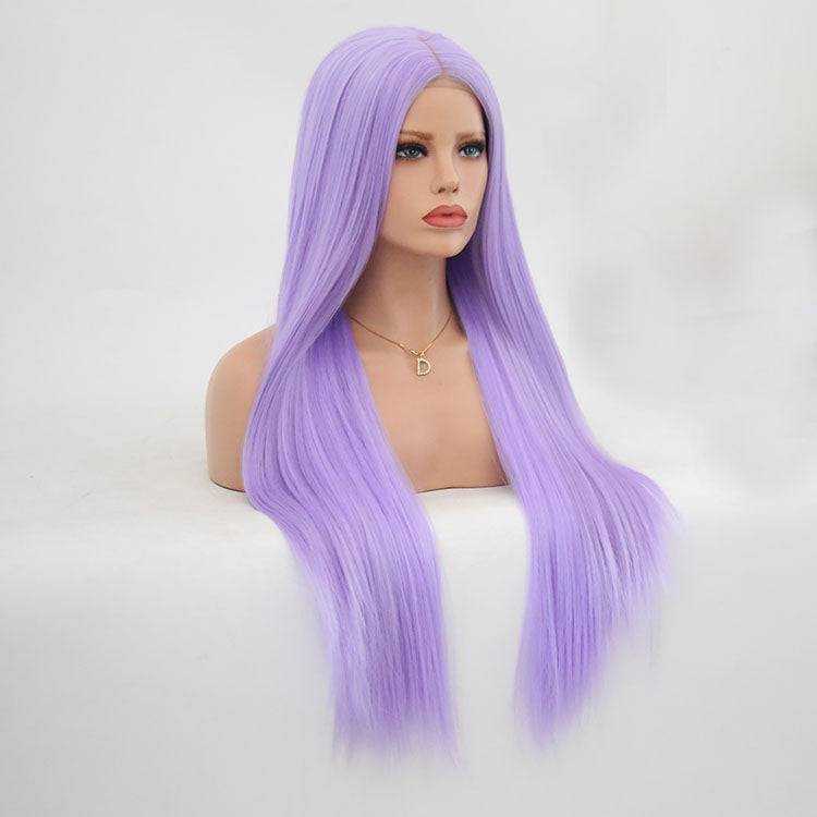 VIP Extensions Lavender Purple Straight Synthetic Lace Front Wig, 24", Color 815 (77)