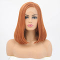 VIP Extensions Copper Orange Straight Bob Synthetic Lace Front Wig, 14", Color 1439 (93)