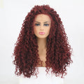 VIP Extensions Burgundy Curly Synthetic Lace Front Wig, 24", Color 118 (100)