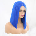 VIP Extensions Royal Blue Straight Bob Synthetic Lace Front Wig, 14", Color 517 (34)