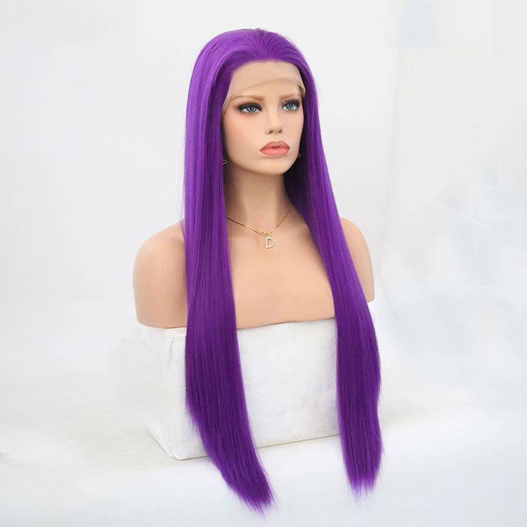 VIP Extensions Purple Straight Synthetic Lace Front Wig, Style 264