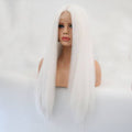 VIP Extensions Platinum White Straight Synthetic Lace Front Wig, 24", Color 1001 (66)