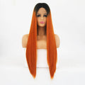VIP Extensions Off Black to Copper Red Straight Synthetic Lace Front Wig, 24", Color T1B/350 (83)