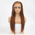 VIP Extensions Light Auburn Braided Synthetic Lace Front Wig, 24", Color 30