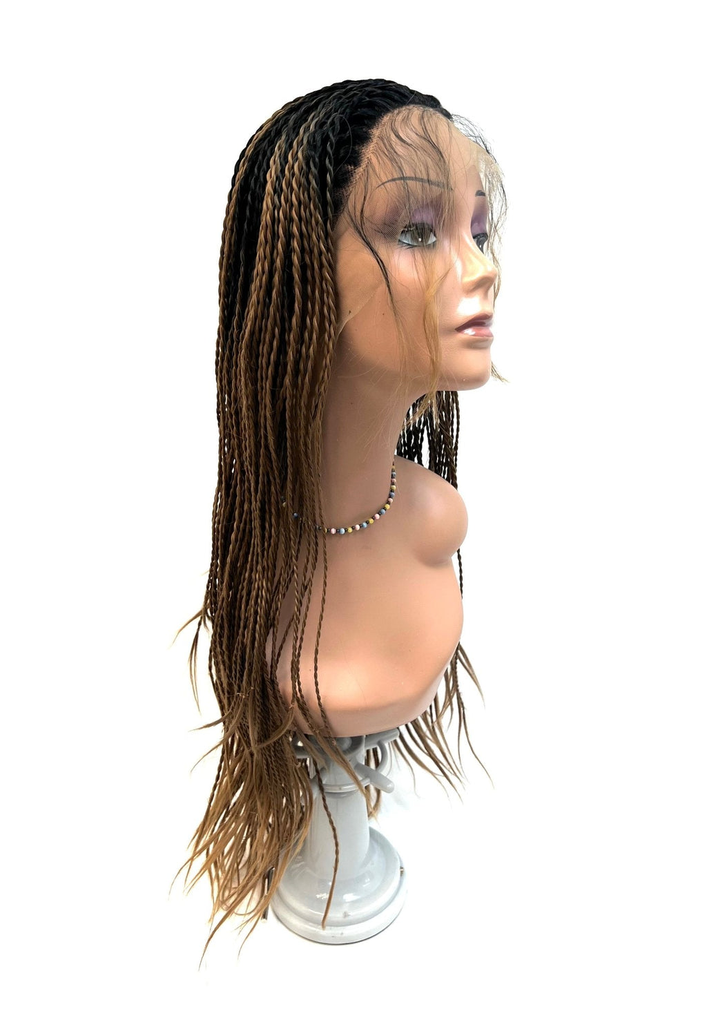 VIP Extensions Off Black to Honey Blonde Twist Braided Synthetic Wig, Color T1B/27