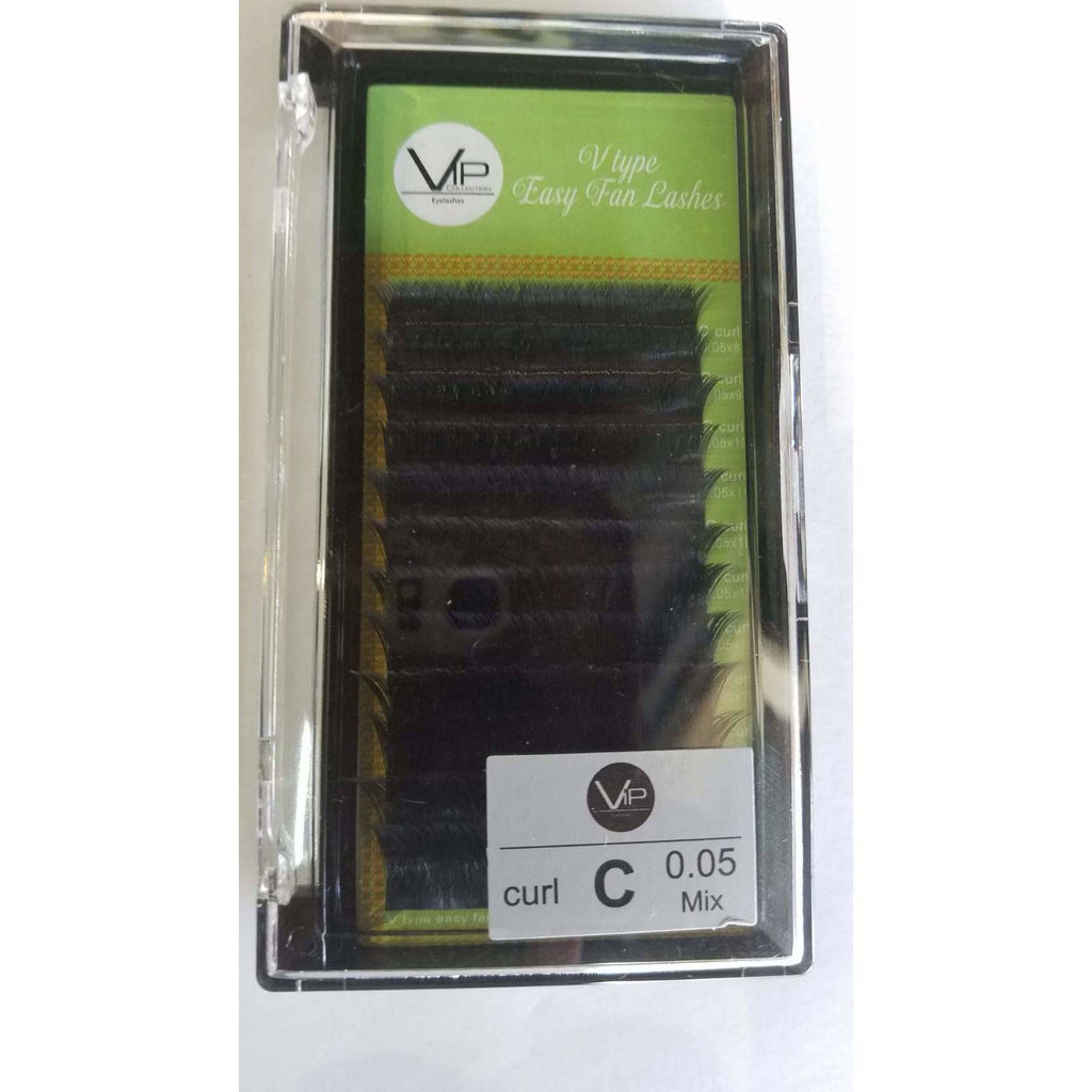 VIP Extensions V Type Easy Fan Lashes 0.5 C Curl 12 Lines - Pick Size