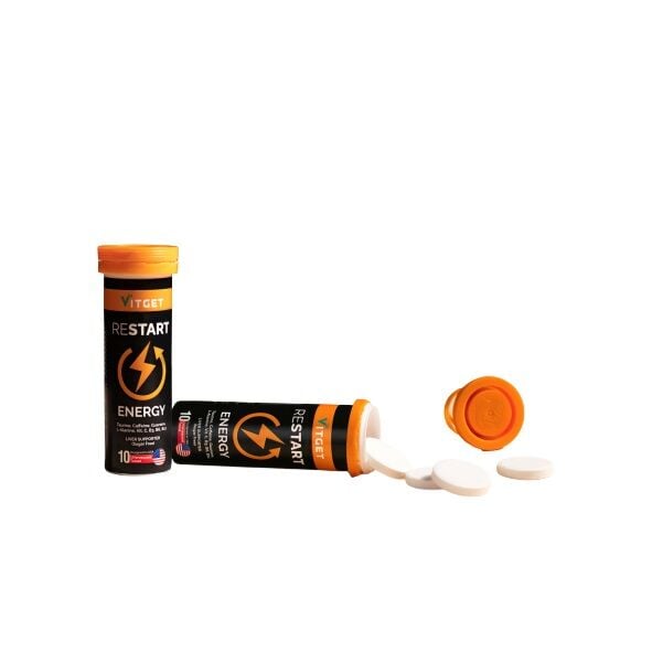 Vitget Restart Energy Effervescent Tablets with Caffeine 10 Count