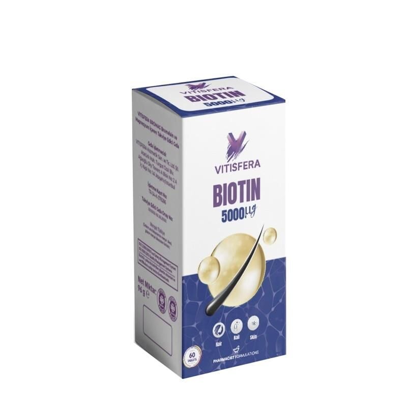 Vitisfera Biotin 5000mcg Dietary Supplement 60 Tablets