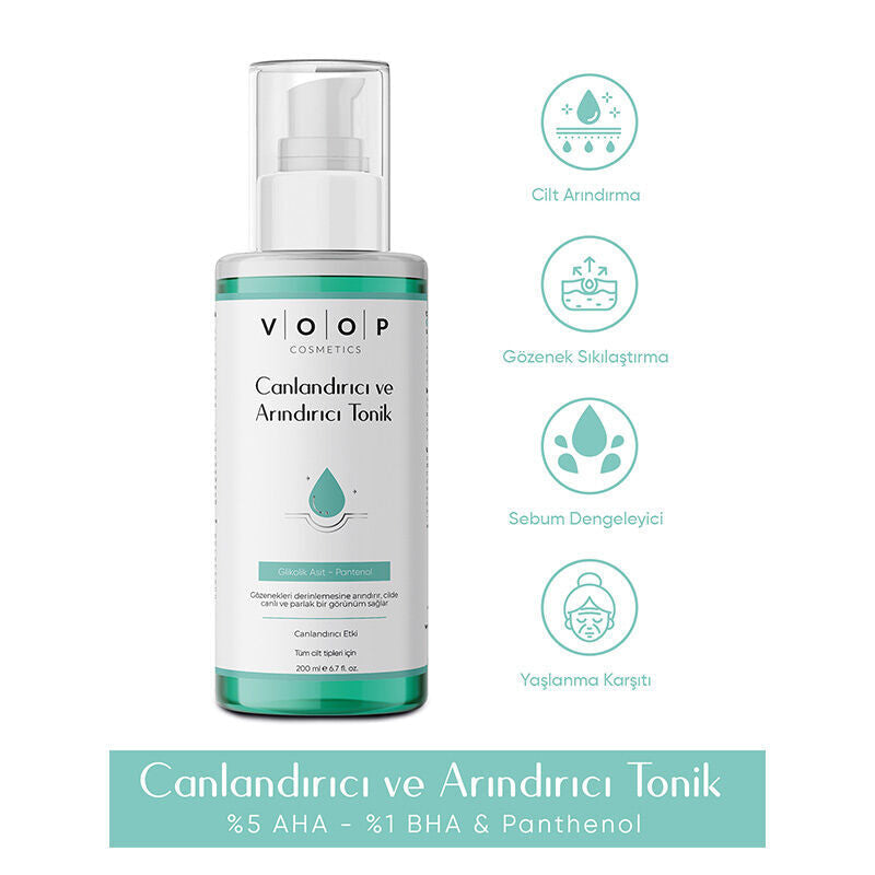 Voop Revitalizing and Purifying Toner with Glycolic Acid 200 ml