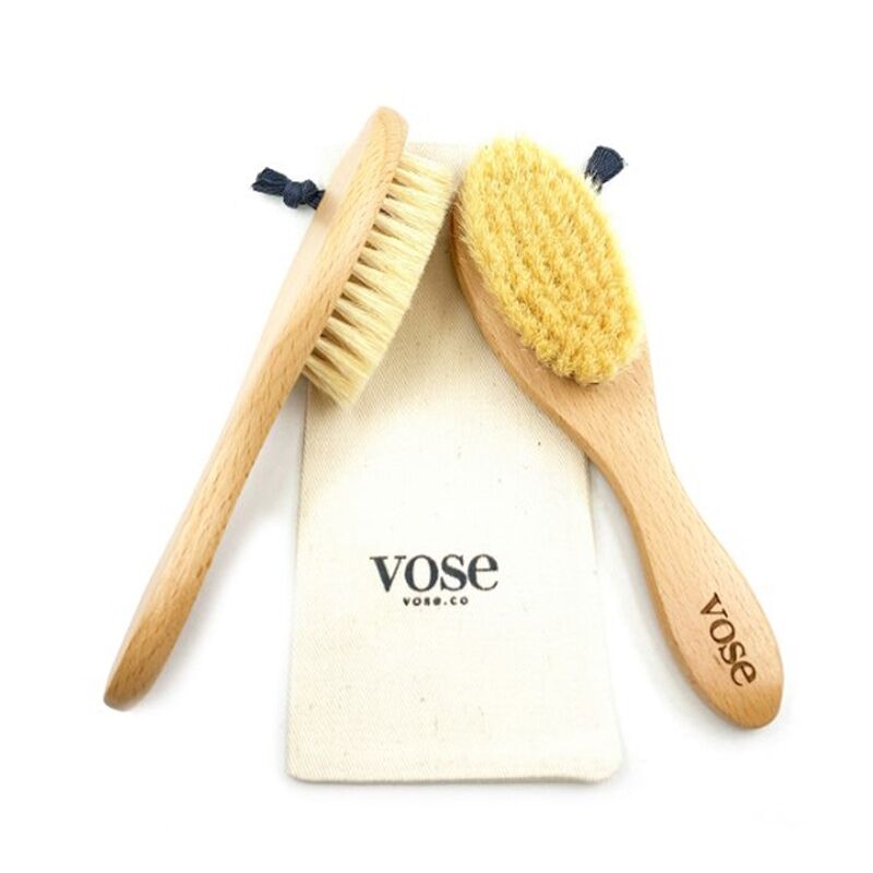 Vose Wooden Soft Baby Hair Brush for Newborn Scalp Care