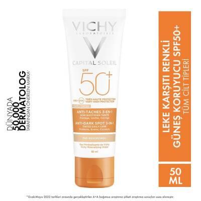 Vichy Tinted Sunscreen SPF50 - Anti-Dark Spots Care for Sensitive Skin, Paraben-Free & Hypoallergenic