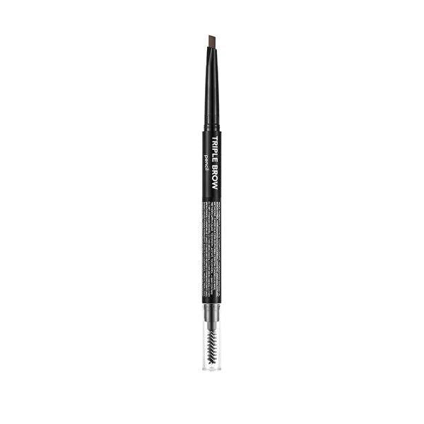 Flormar Eyebrow Pencil - Flormar Triple Brow 003 Coffee Brown, Long-Lasting Eyebrow Makeup with Built-in Brush