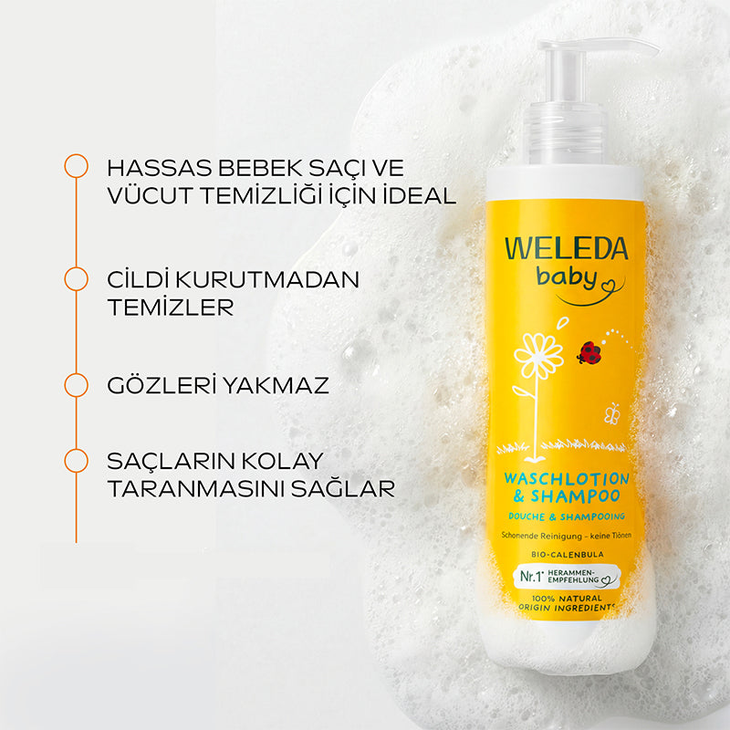Weleda Calendula Baby Shampoo & Body Wash for Sensitive Skin 400ml