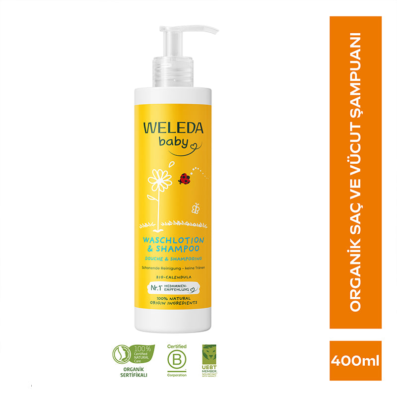Weleda Calendula Baby Shampoo & Body Wash for Sensitive Skin 400ml