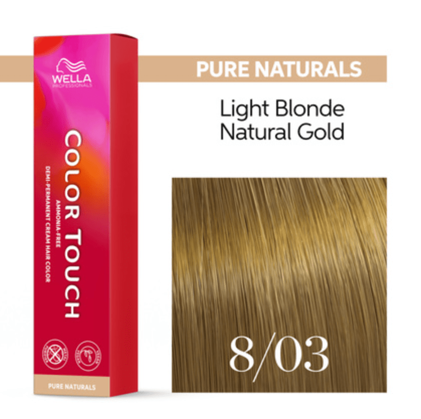 Wella Color Touch 8/03 Light Blonde Natural Gold 2 oz