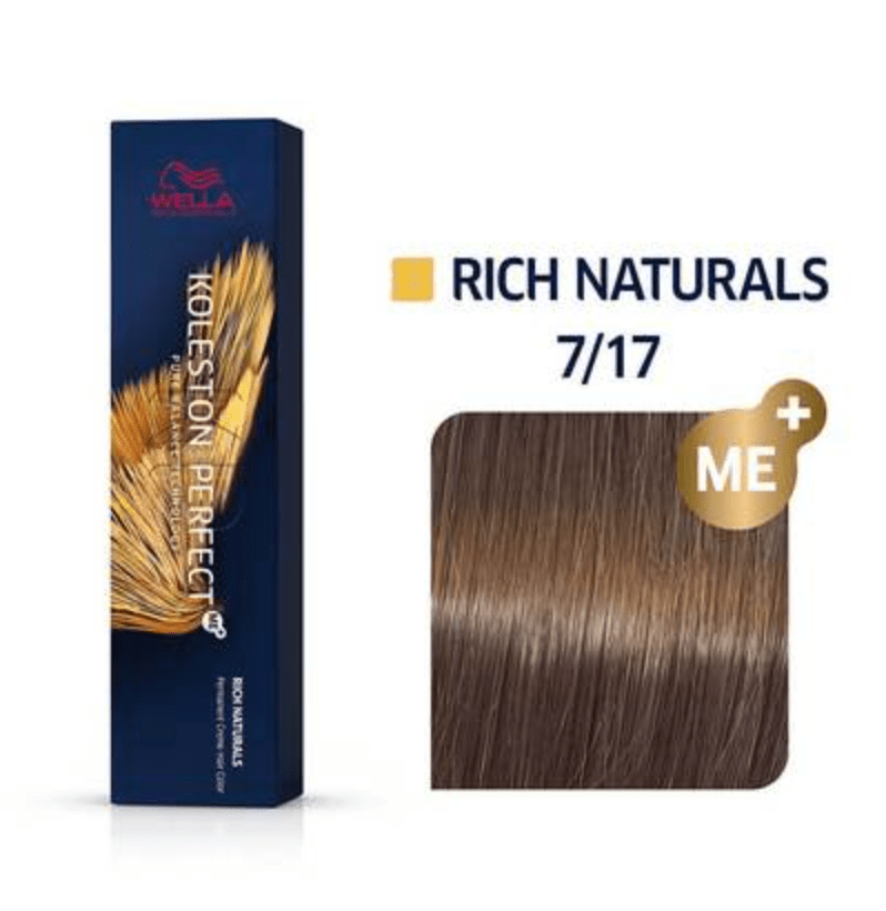 Wella Koleston Perfect Permanent Creme Hair Color 7/17 Medium Blonde Ash Brown