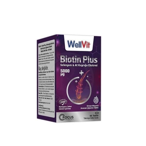 Wellvit Biotin Plus Hair and Nail Support Supplement 60 Tablets