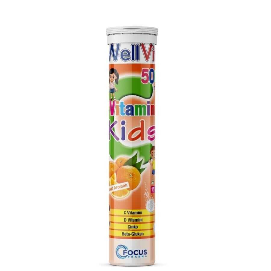 WellVit Kids Vitamin C Zinc & Vitamin D3 Support 20 Tablets