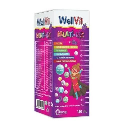 WellVit Multi-Liz Liquid with Lysine & Grape Seed 150 ml