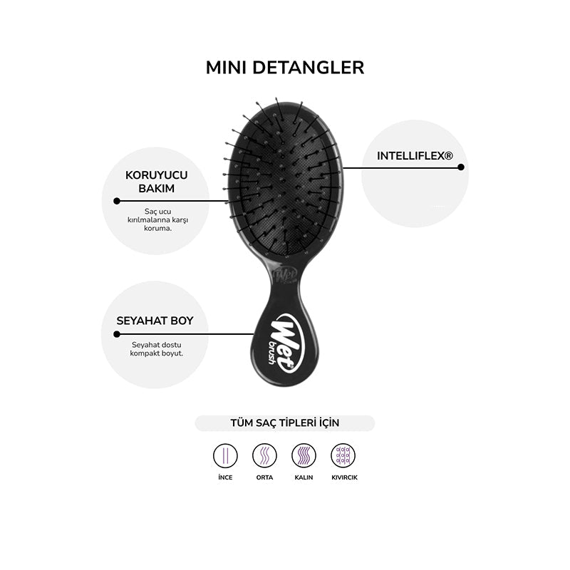 Wet Brush Mini Detangler Detangling Hair Brush Black