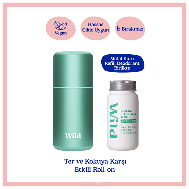 Wild Fresh Cotton & Sea Salt Refillable Roll On Deodorant 50 ml