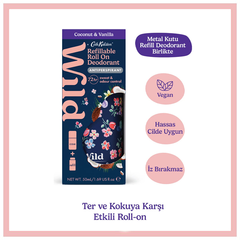 Wild Coconut & Vanilla Refillable Roll On Deodorant 50 ml