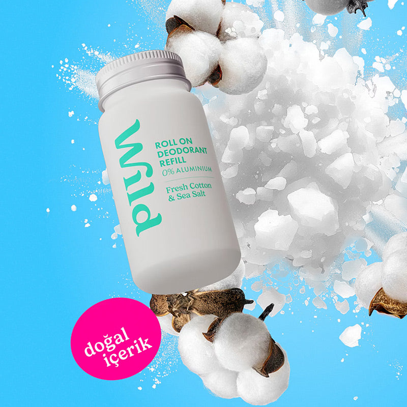 Wild Fresh Cotton & Sea Salt Roll On Deodorant Refill 50 ml
