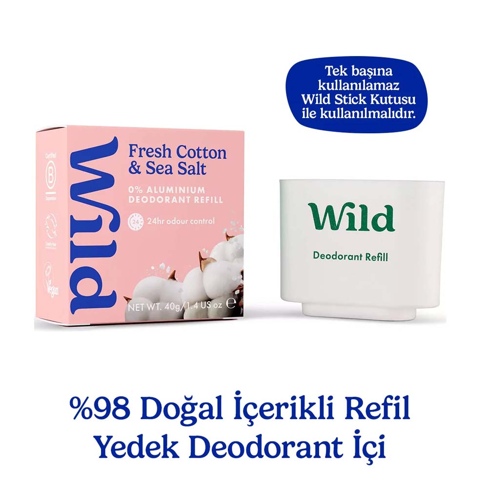 Wild Fresh Cotton & Sea Salt Natural Refill Deodorant 40g
