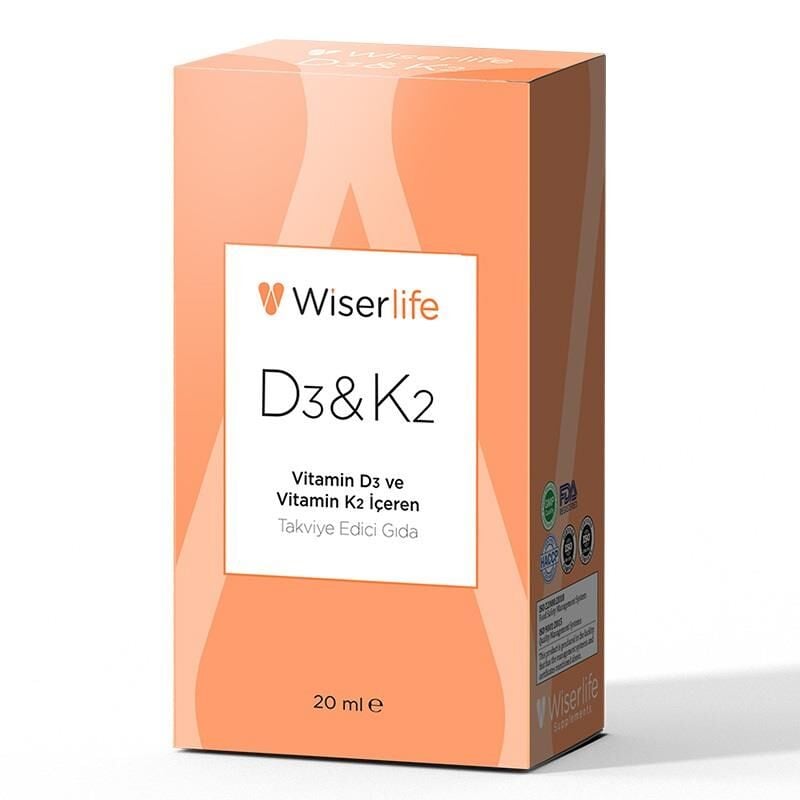 Wiserlife D3K2 Drops Vitamin D3 & K2 Supplement 20 ml