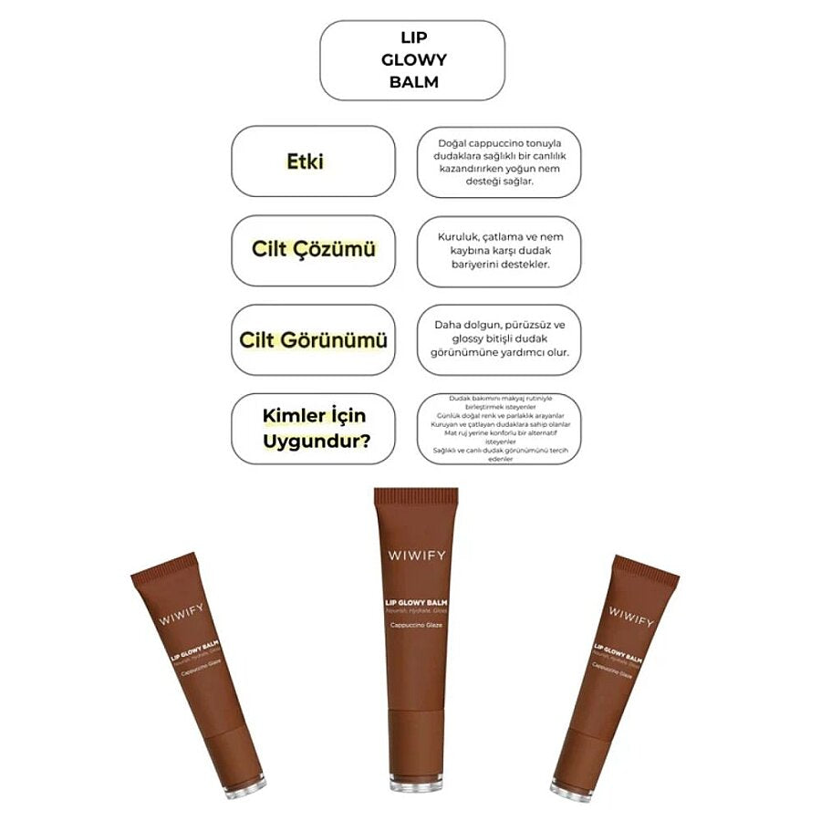 Wiwify Cappuccino Glaze Lip Balm Gloss & Hydration 13 ml