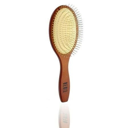 VIP Extensions Wooden Round Paddle Hair Brush Anti-Static Metal Bristles
