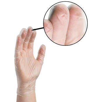 Ammex X3 Clear Vinyl Industrial Latex-Free Disposable Gloves