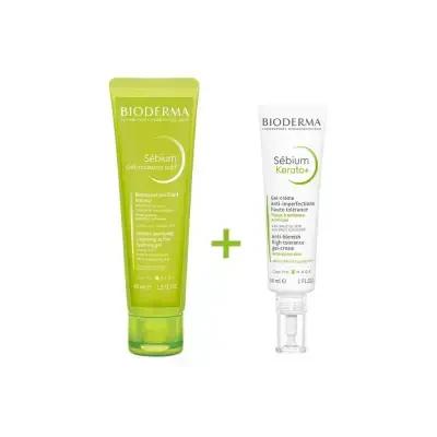 Bioderma Sebium Kerato+ Gel-Cream and Foaming Gel Set 30ml + 45ml