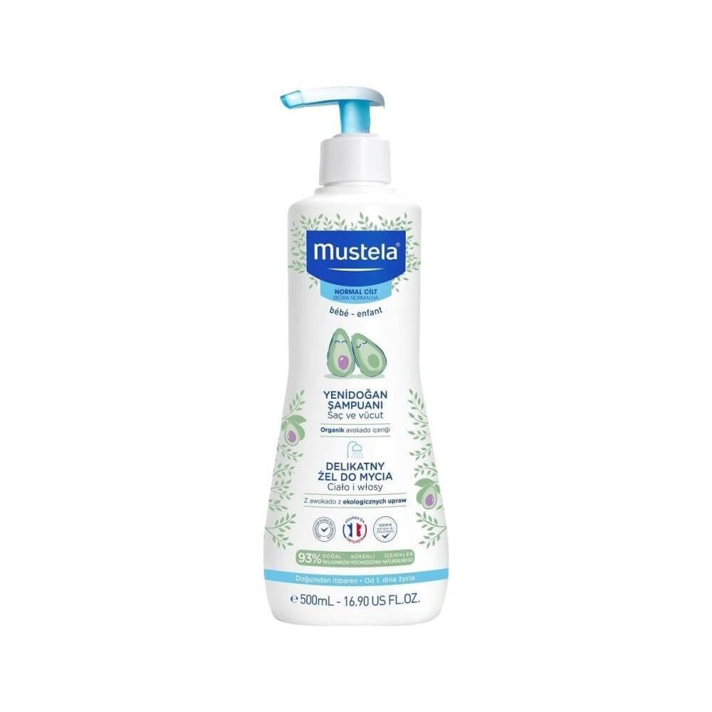 Mustela Gentle Cleansing Newborn Shampoo & Body Wash 500ml - Hypoallergenic Baby Care