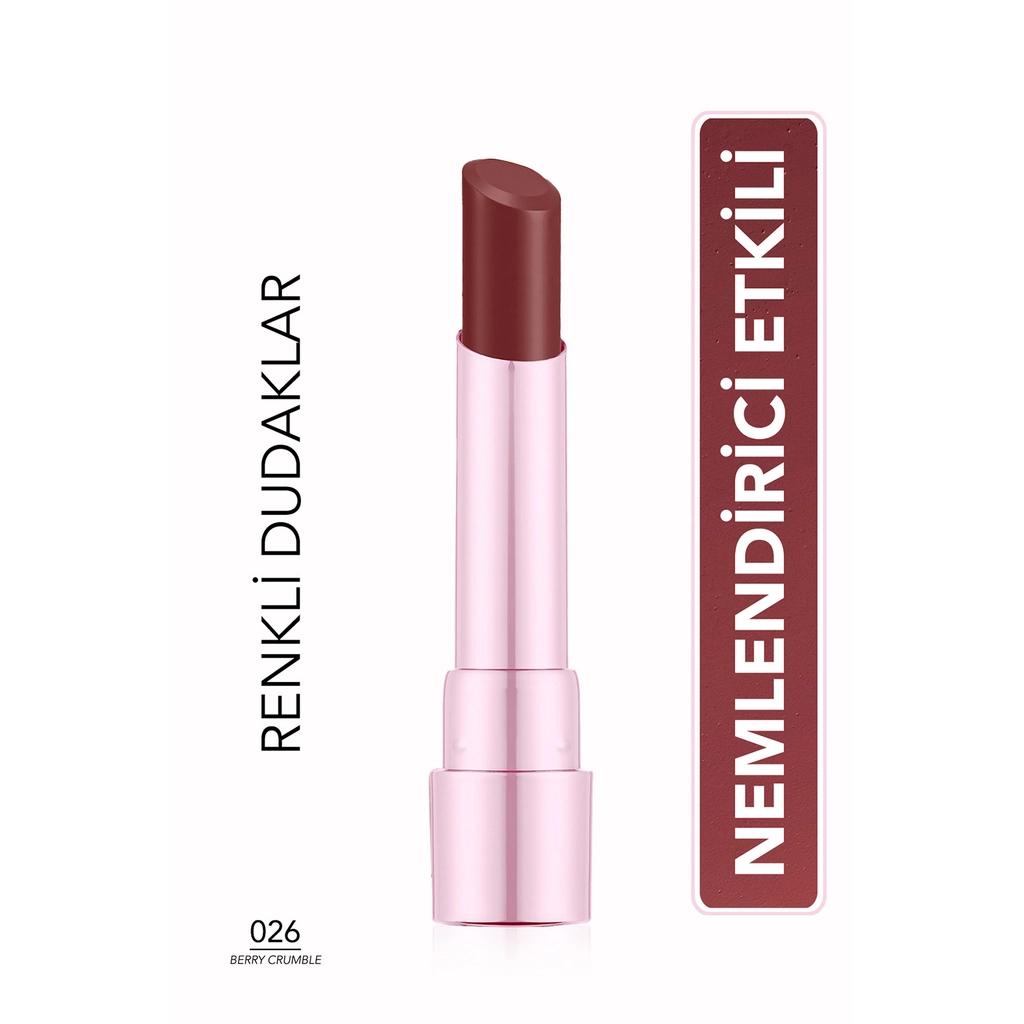 Flormar Sheer Up Lipstick 026 Berry Crumble for Shiny Lips