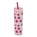 Ideenwelt Strawberry Straw Water Bottle for Easy Sipping 450 ml