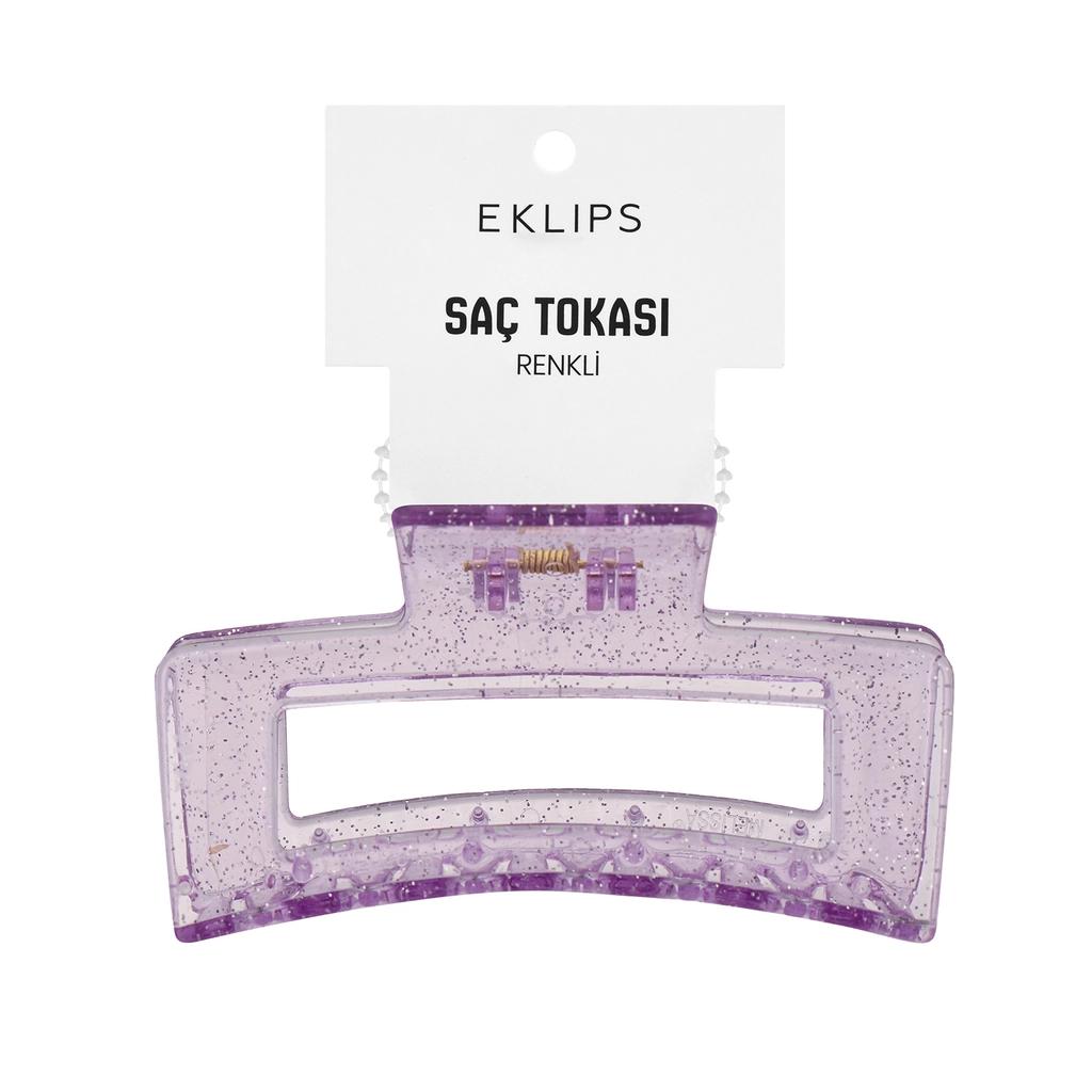 Eklips Rectangular Glitter Claw Clip in Purple, 1 pc