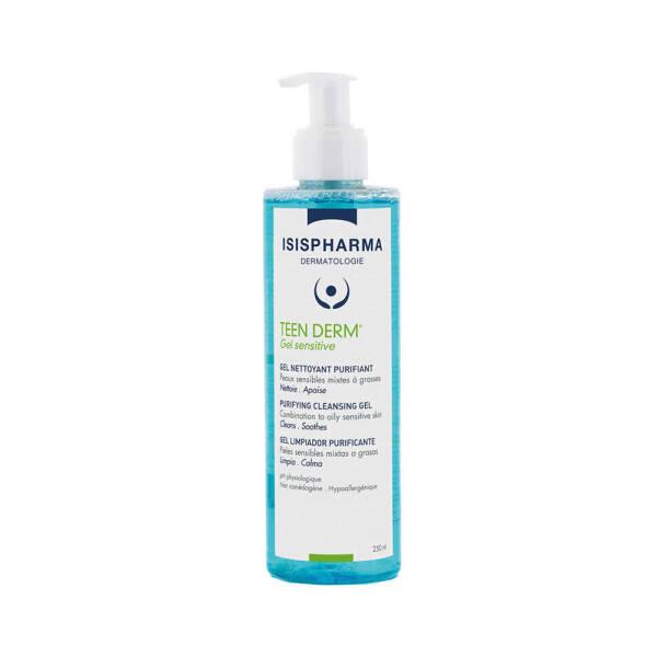 Isis Pharma Teen Derm Gel Sensitive 250ml - Gentle Soap-Free Cleanser for Sensitive Skin