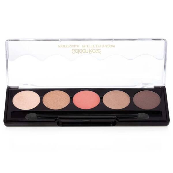 Golden Rose Professional Nude Pink Eyeshadow Palette: 5 Blendable Shades for Stunning Eye Makeup - Versatile, Silky Smooth & Long-Lasting