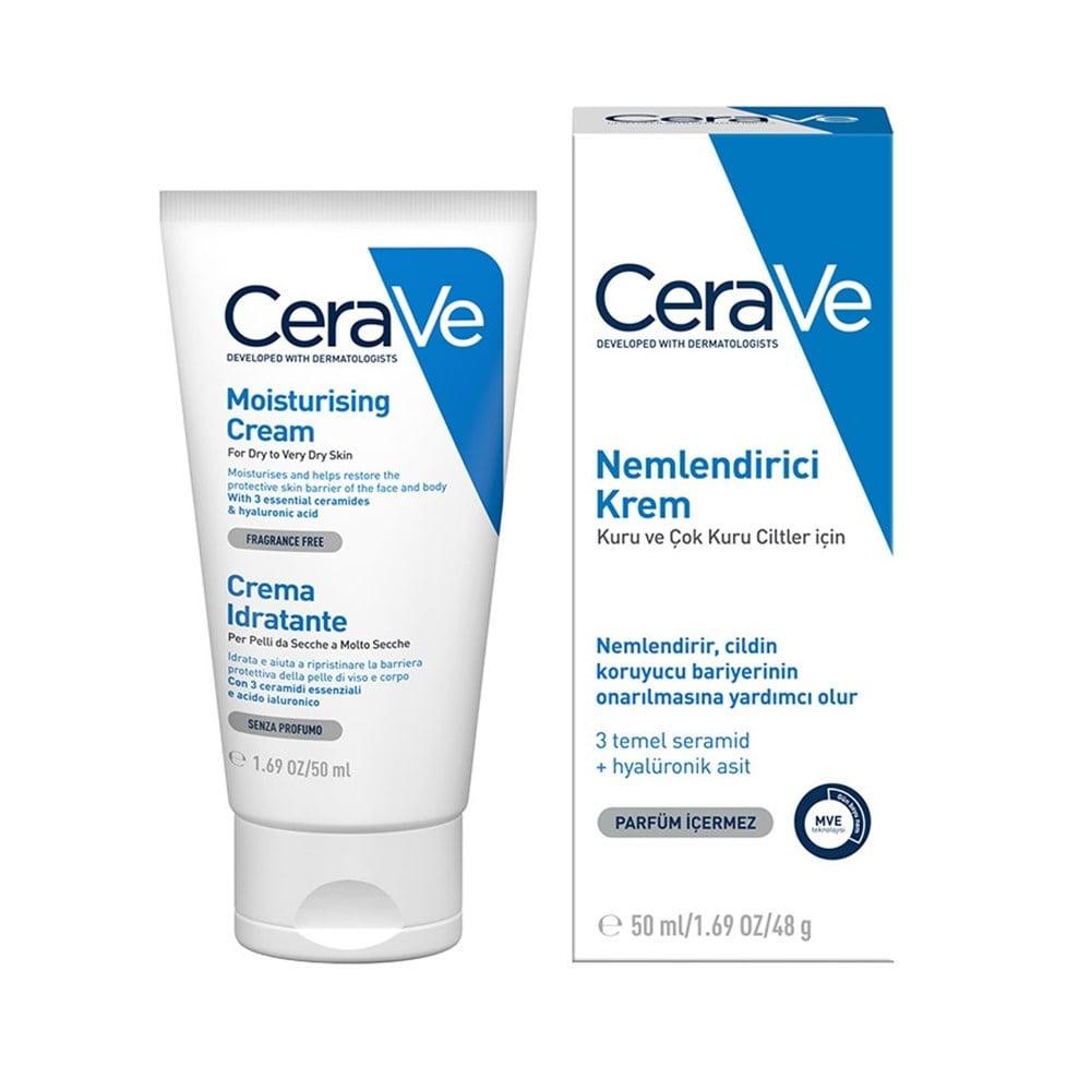 CeraVe Moisturizing Cream 50ml - Long-Lasting Hydration for Dry Skin