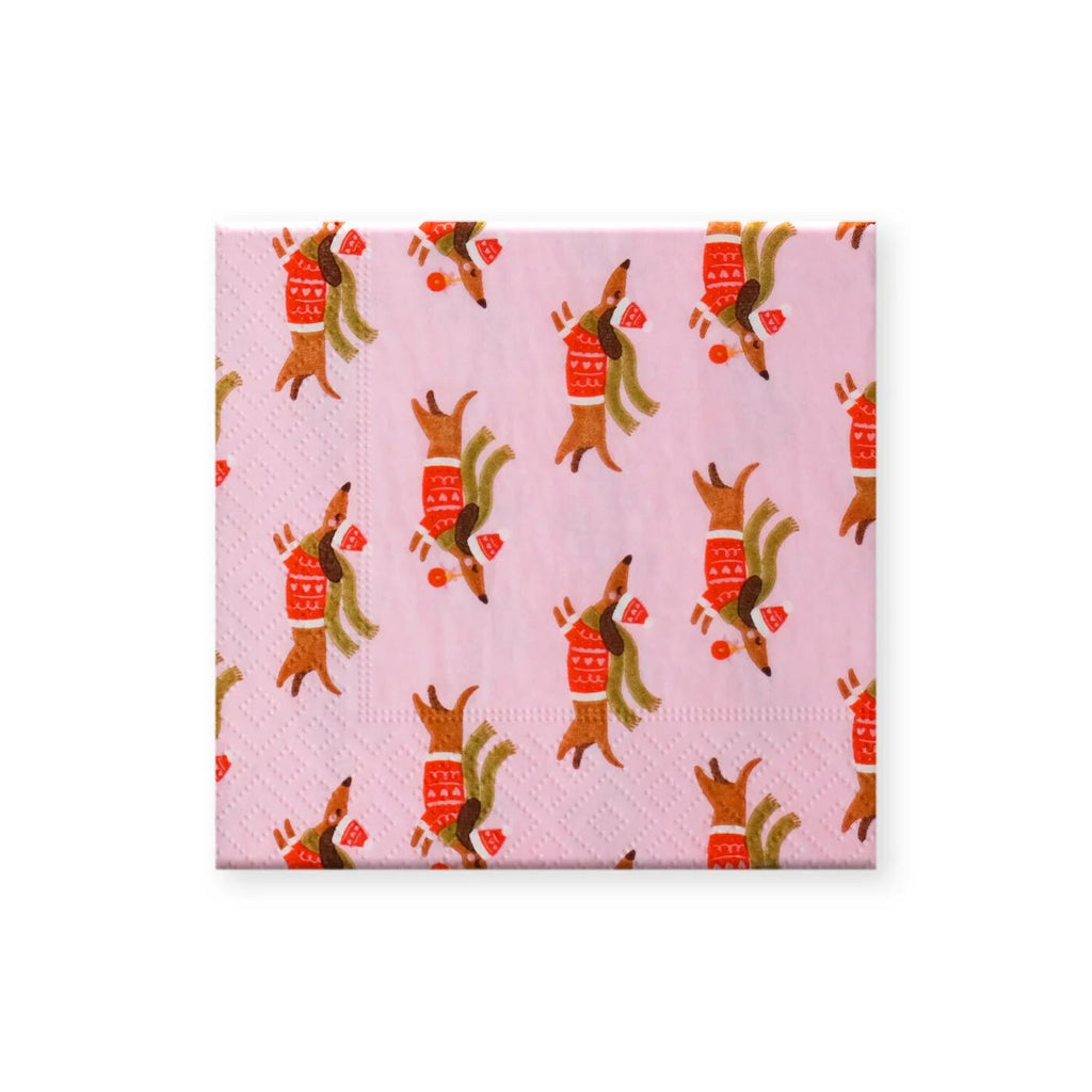 Alouette Holiday Badger Dog Paper Napkins 20-Count