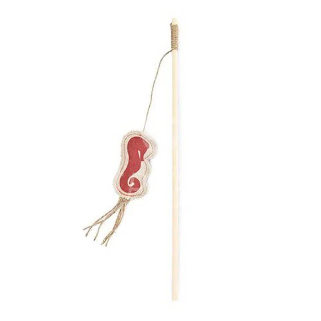 Zampa Woven Seahorse Cat Wand Teaser Toy 40 cm