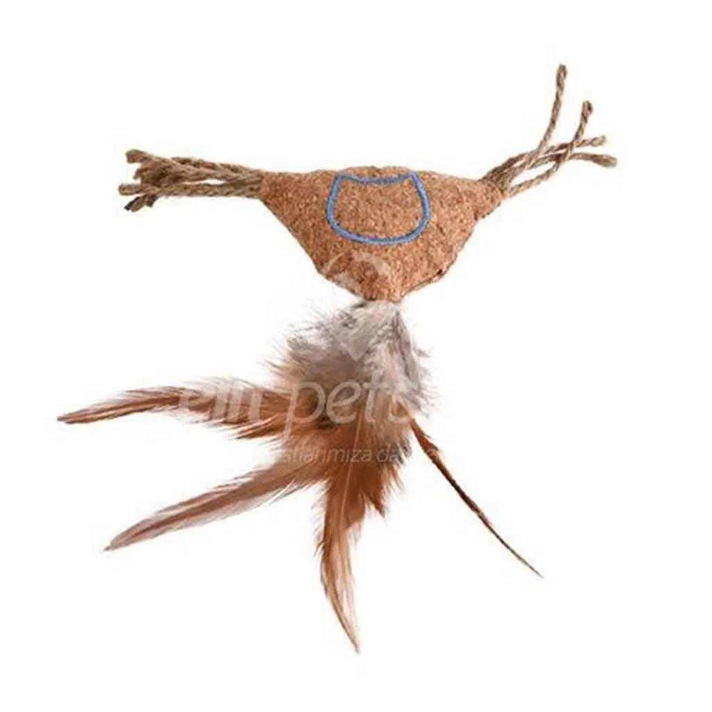 Zampa Brown Feathered Wicker Cat Toy for Active Play 15.5x21 cm